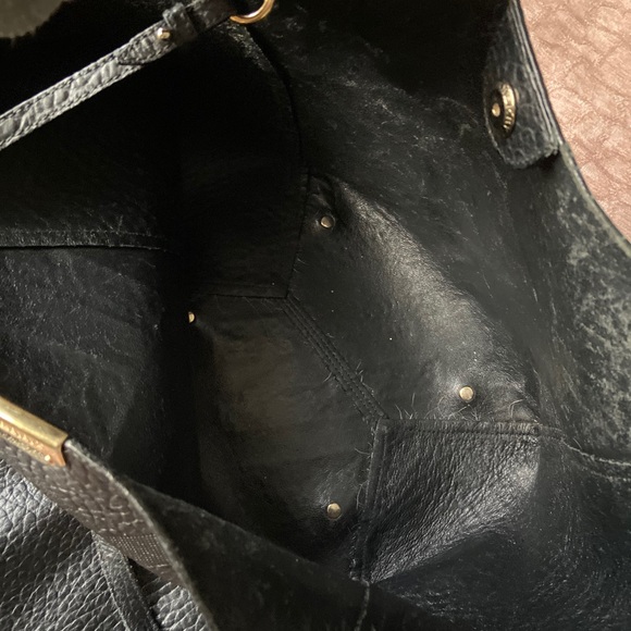 BURBERRY ROMANIA BLACK LEATHER TOTE - Picture 7 of 16